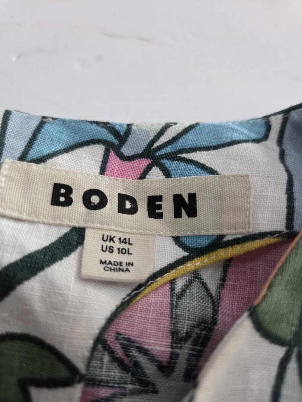 Boden Women's Floral Mini Shift Linen Dress in Multi sz.10 - Picture 6 of 10
